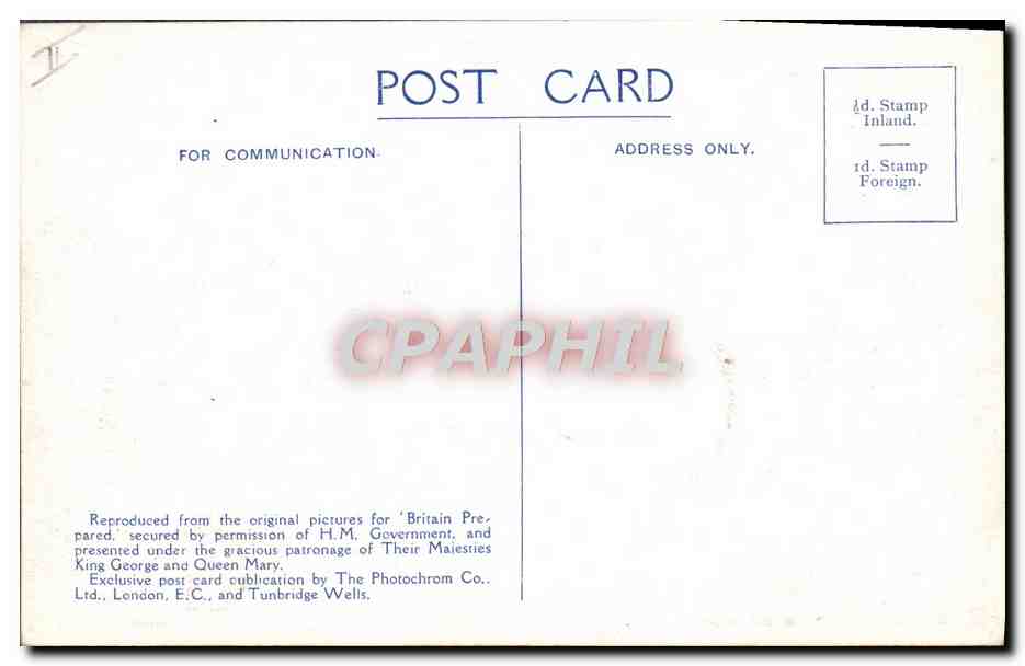 CPA Bateau Guerre British battleships at sea — Verso
