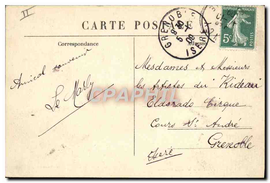 CPA Nantes Le theatre et le cercle militaire  — Verso