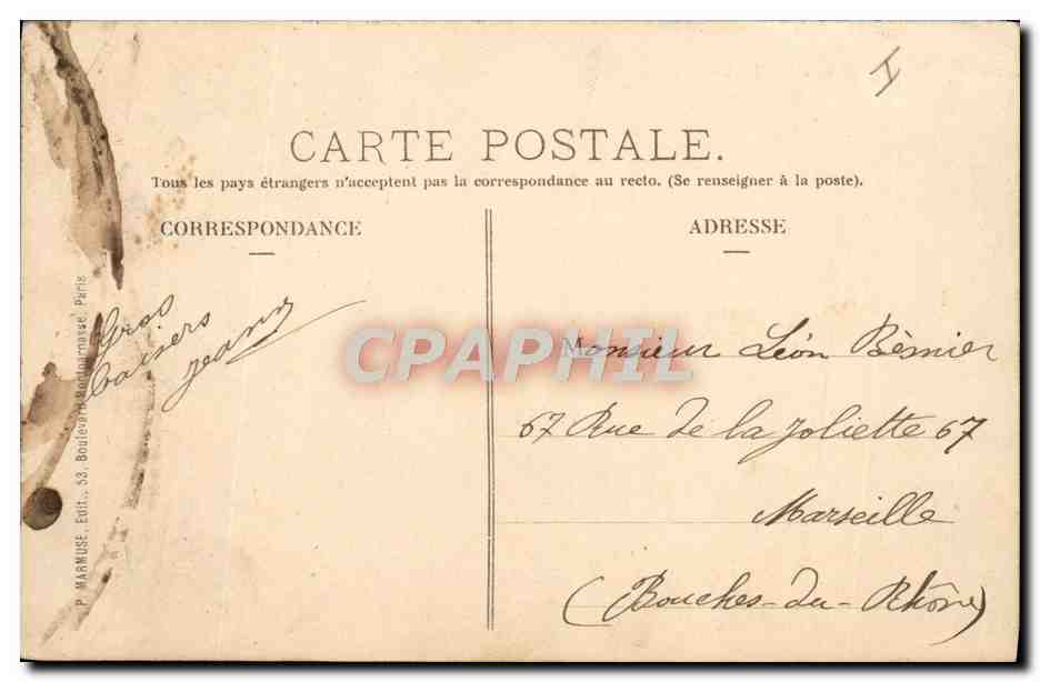 CPA Paris Le theatre national de l'Odeon — Verso