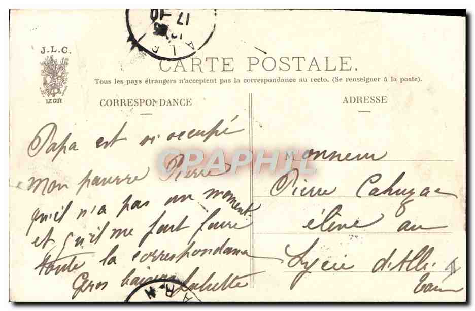 CPA Paris Le theatre du Vaudeville  — Verso