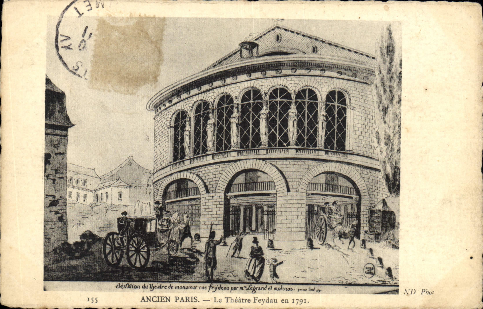 CPA Ancien Paris Le theatre Feyday en 1791