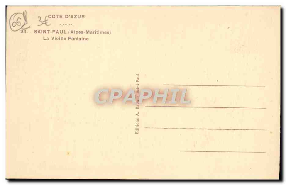 CPA Saint Paul La Vieille Fontaine — Rückseite
