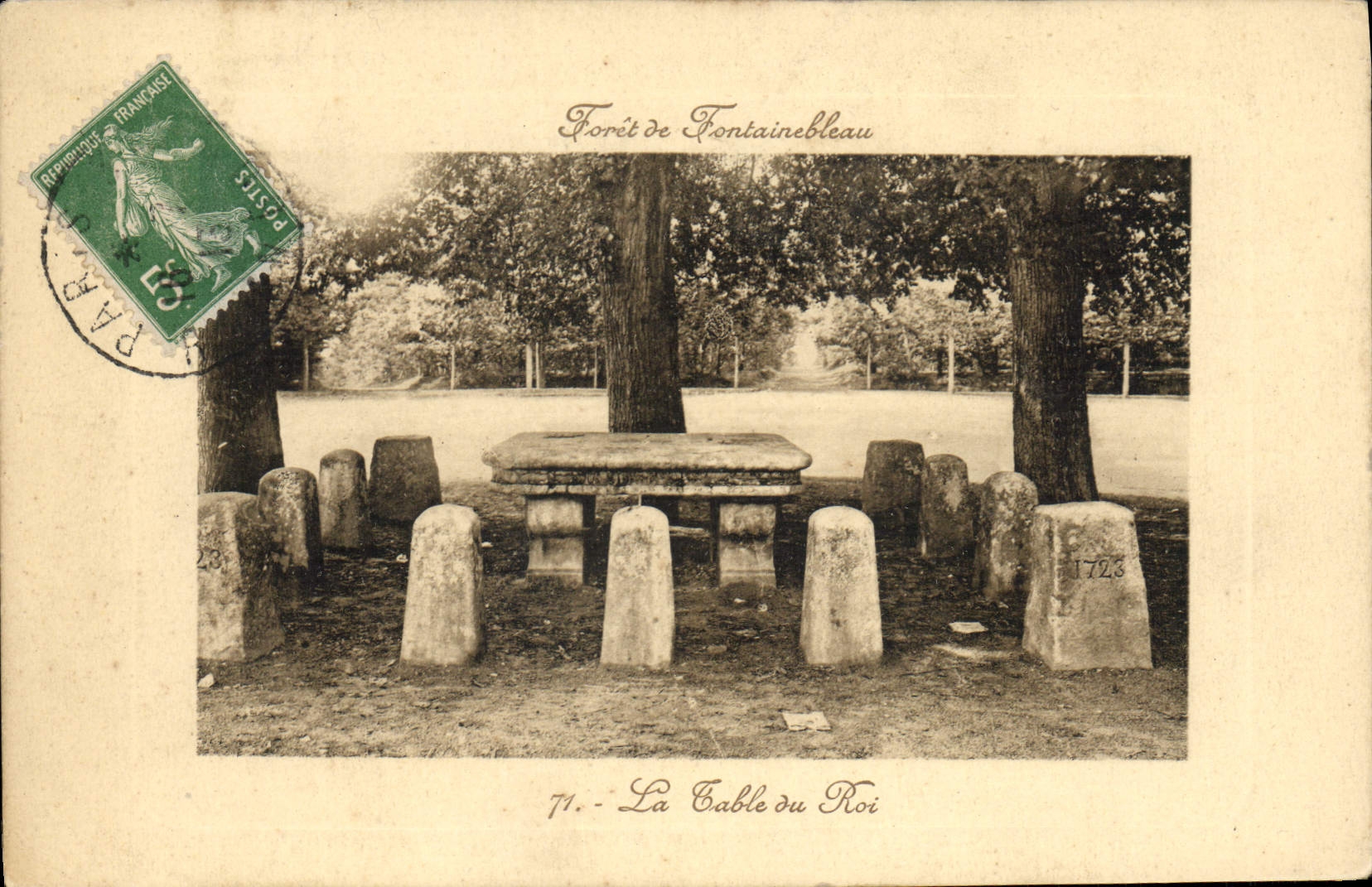 Bosque de Fontainebleau — La Mesa del Rey — editor no visible, n° 71