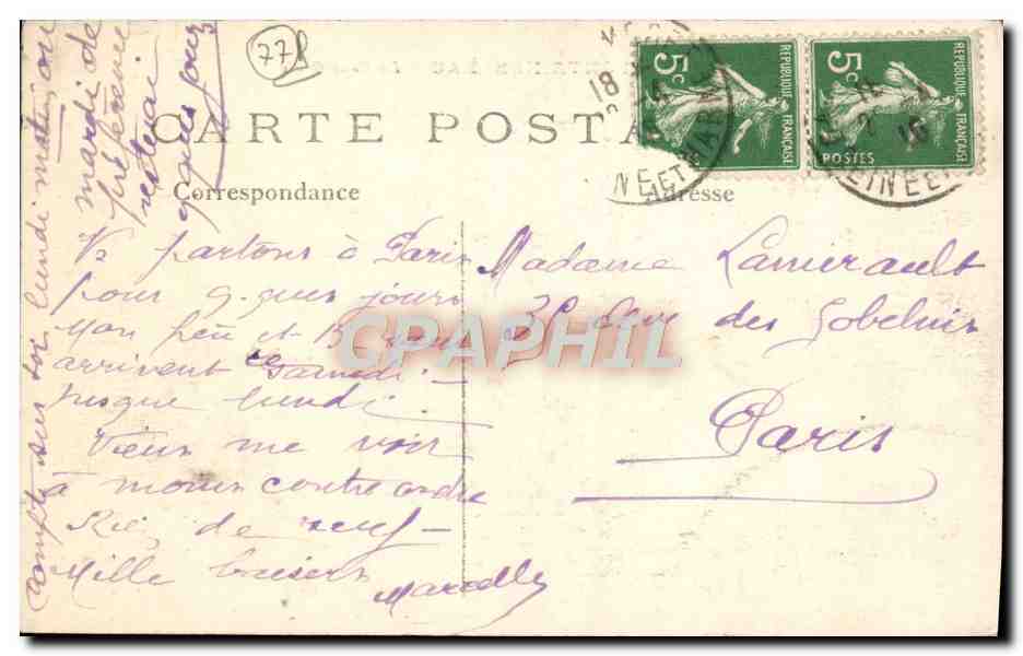 Paleis van FONTAINEBLEAU — La Cour Ovale — Uitgever onbekend, n°9 — Achterkant