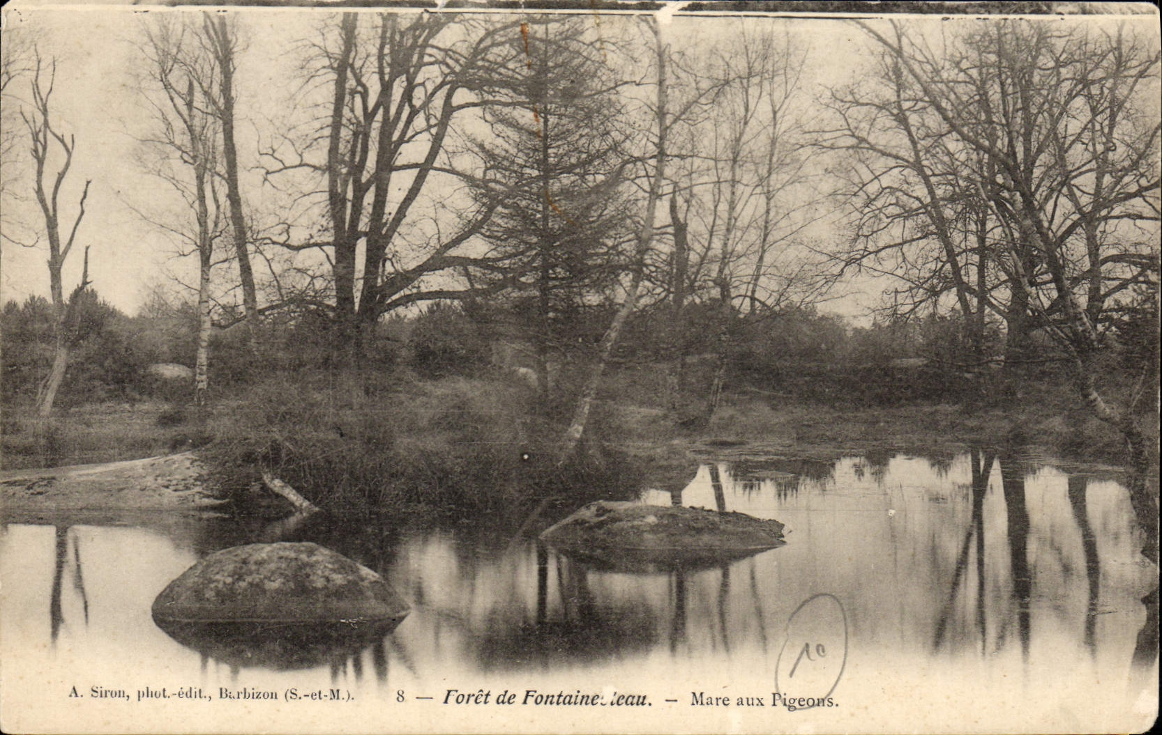 Bosque de Fontaine-leau — Mare aux Pigeons — A. Siron, fot.-edit., Barbizon (S.-et-M.)