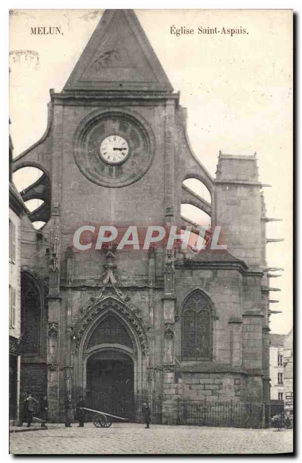 CPA Melun Eglise Saint Aspais