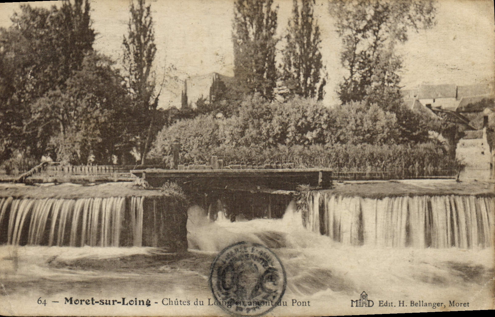 Moret-sur-Loing — Chutes du Loing en amont du Pont — Edit. H. Bellanger, Moret