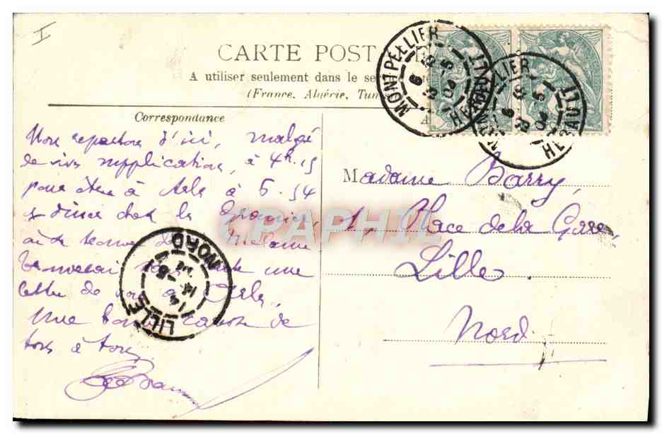 CPA Montpellier Le temple Temple protestant  — Rückseite
