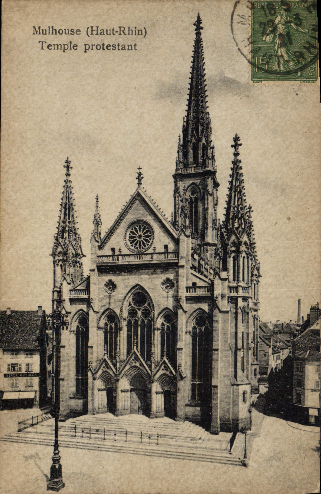 CPA Mulhouse Temple protestant 