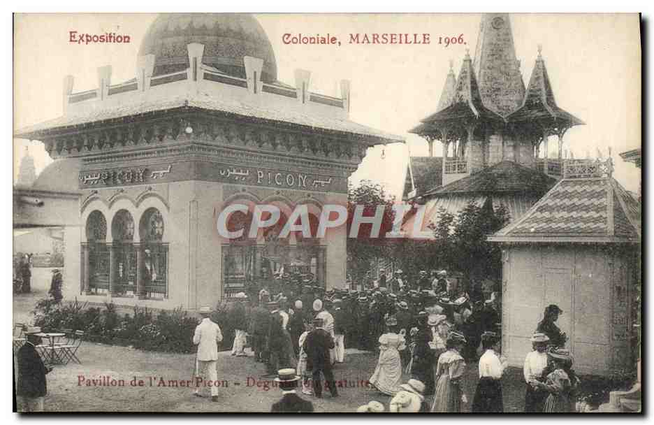 Exposition Coloniale, MARSEILLE 1906 — Pavillon de l'Amer Picon — Photo-stoliers Baudouin-Vincent, Marseille