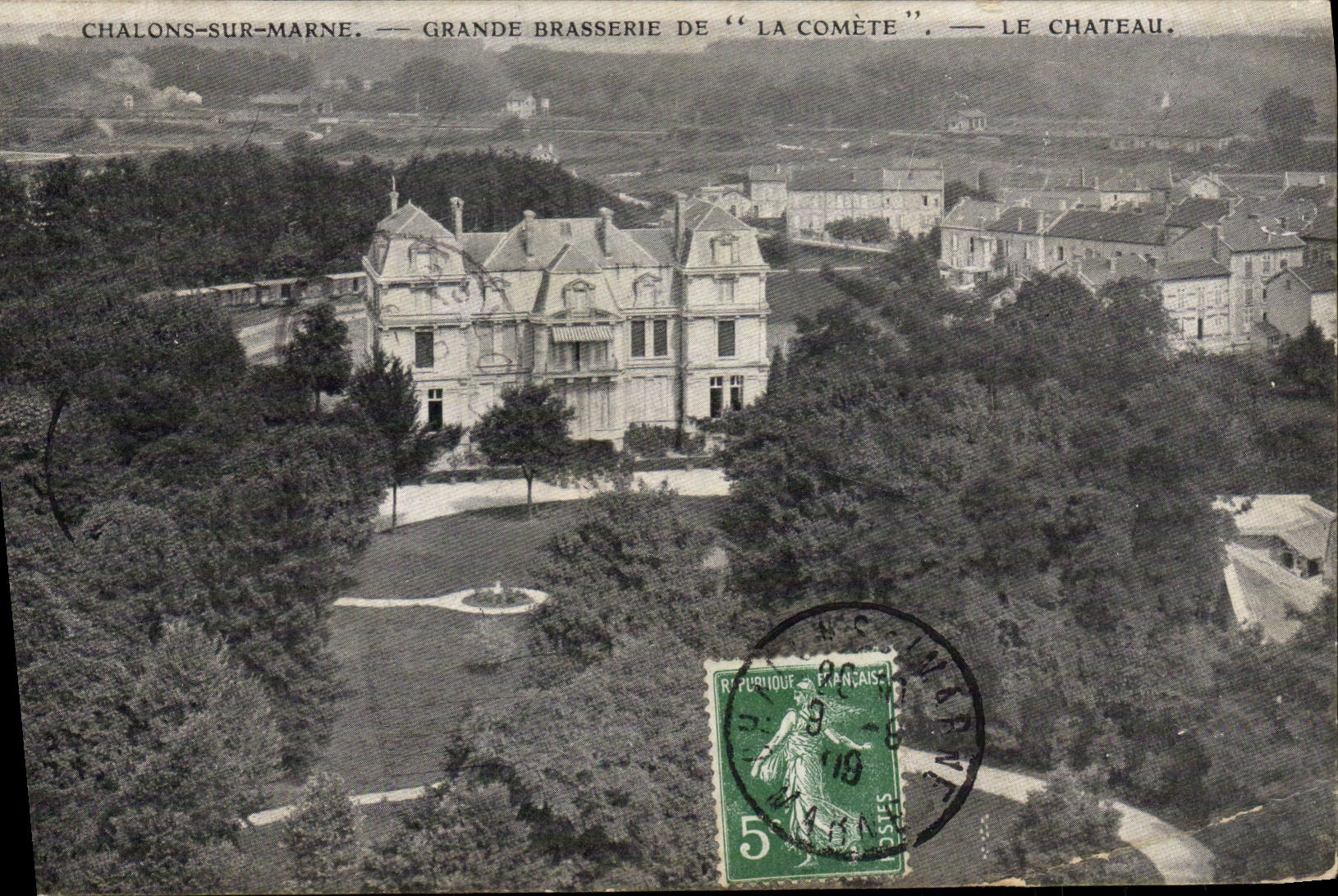 CPA Brasserie Chalons sur Marne Grande brasserie de la Comete le chateau