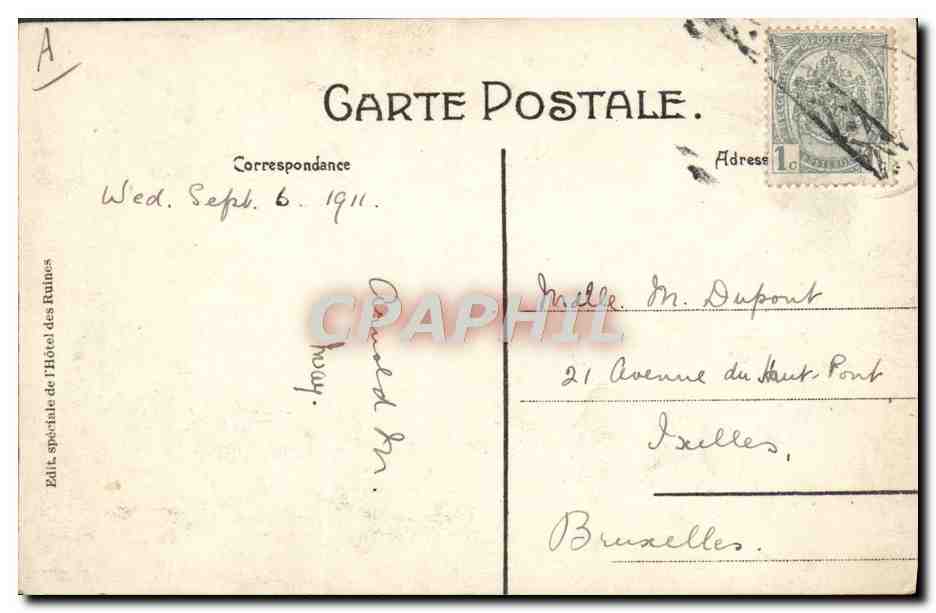 Ruines de l'Abbaye de Villers — La Brasserie — Édit. spéciale de l'Hôtel des Ruines — Reverso