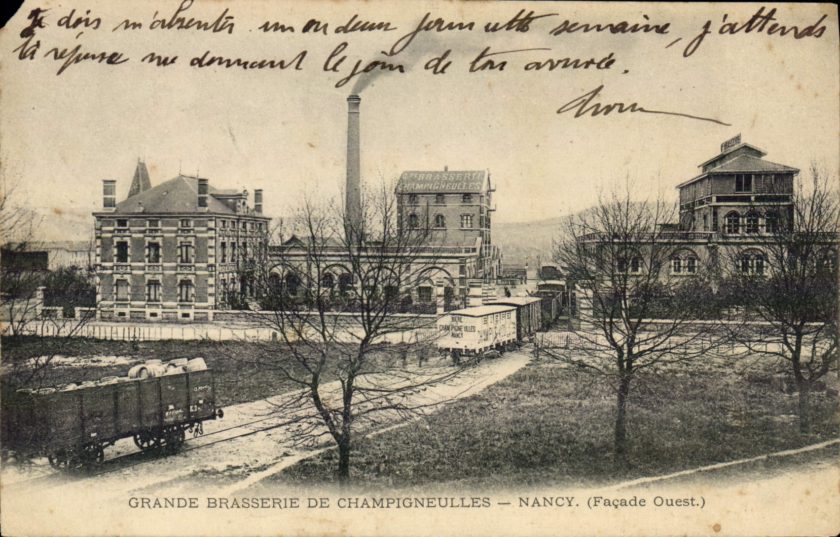 Grande Brasserie de Champigneulles — Nancy. (Westelijke gevel.)
