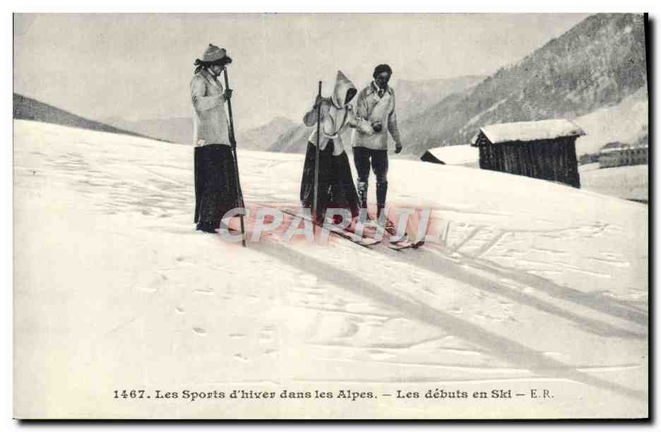 CPA Sports d'hiver Ski Les debuts du ski