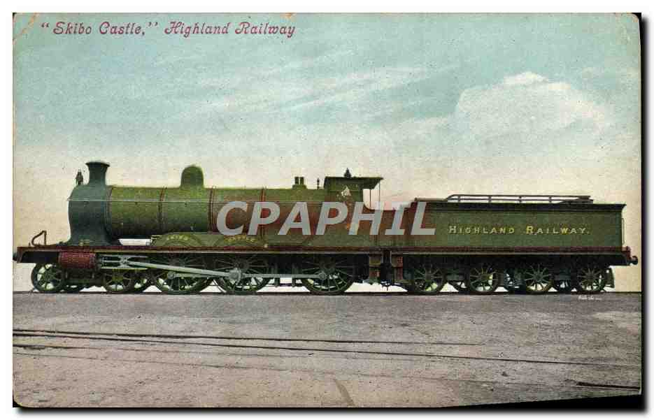 CPA Train Locomotive Skibo Castle Highland Railway 