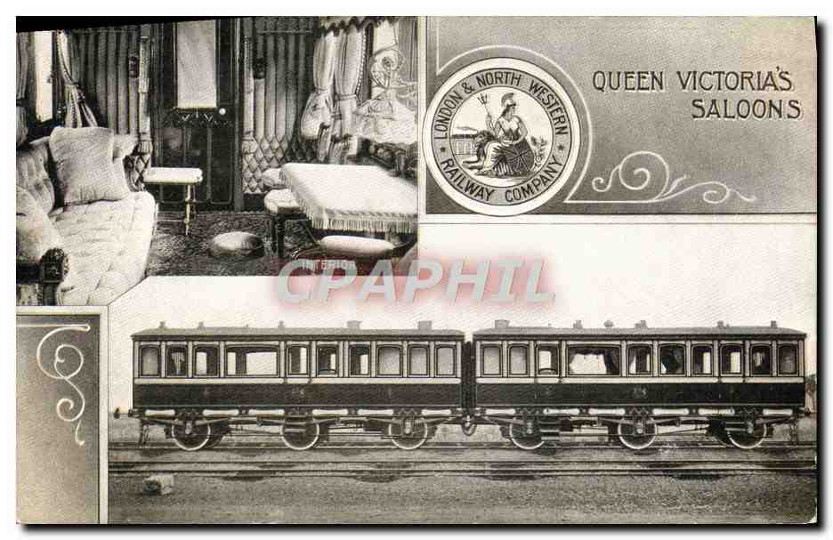 CPA Train Queen Victoria's Saloons Interior
