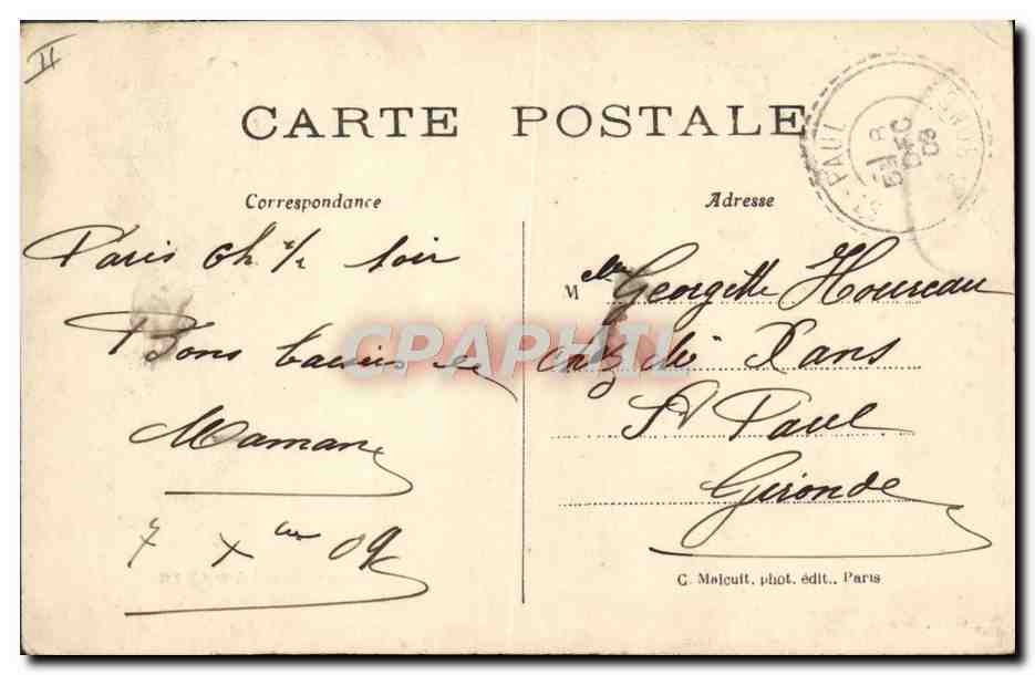 CPA Train Locomotive En arrivant a Paris Notre Dame  — Rückseite