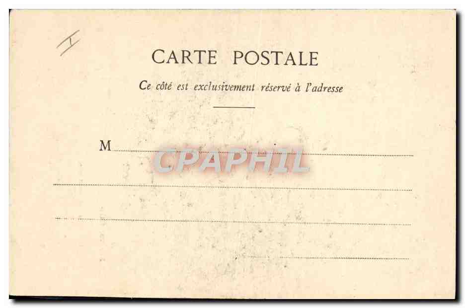 CPA Train Locomotive Femme En wagon — Verso