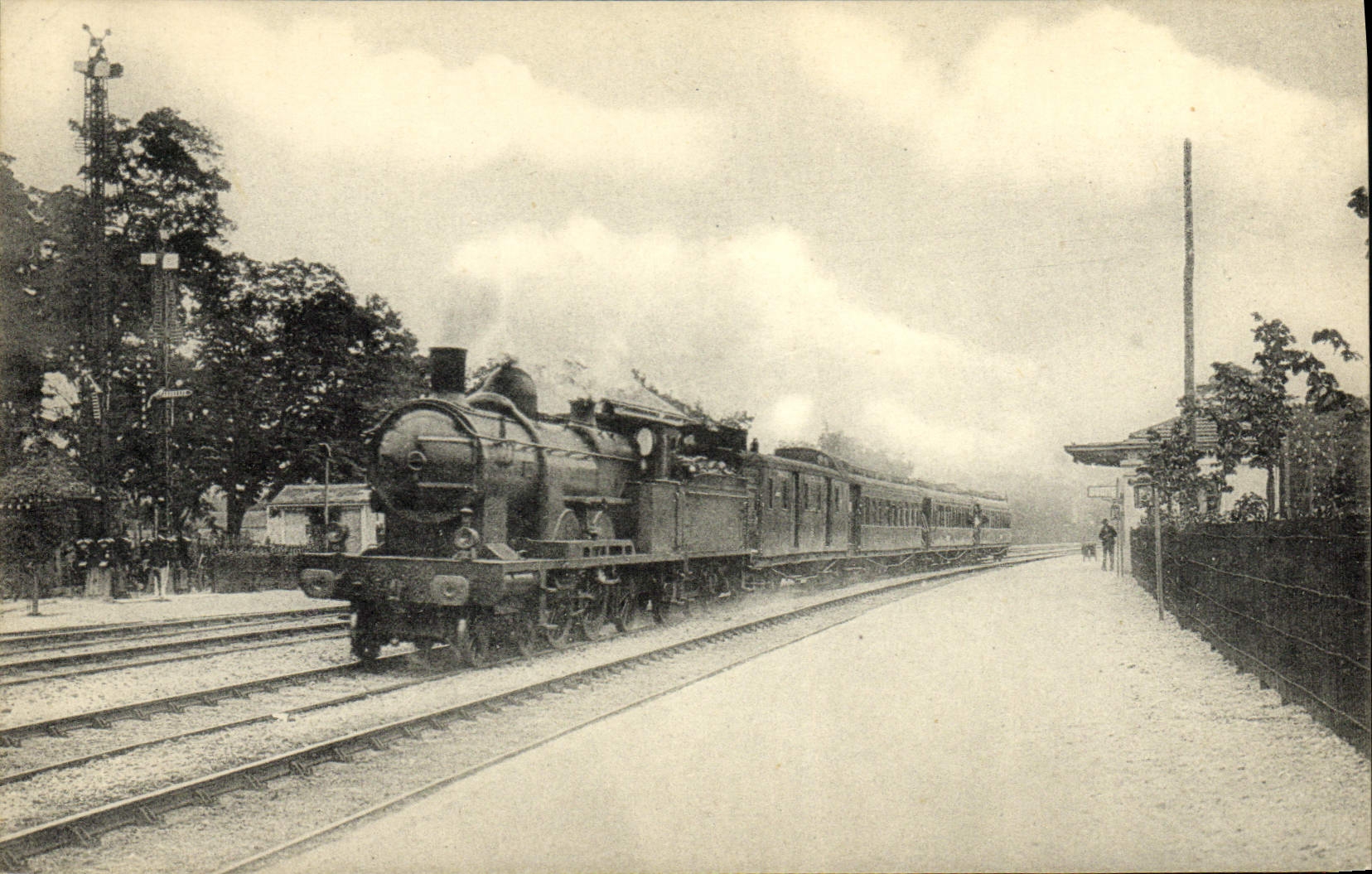 CPA Train Locomotive Reseau d'Orleans Le Sud Express Paris Bordeaux Madrid Lisbonne 