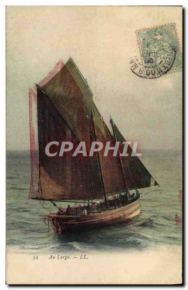 CPA Bateau Voilier Au large