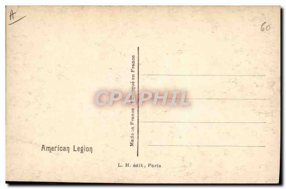 CPA Militaria Paris Opera American legion — Rückseite