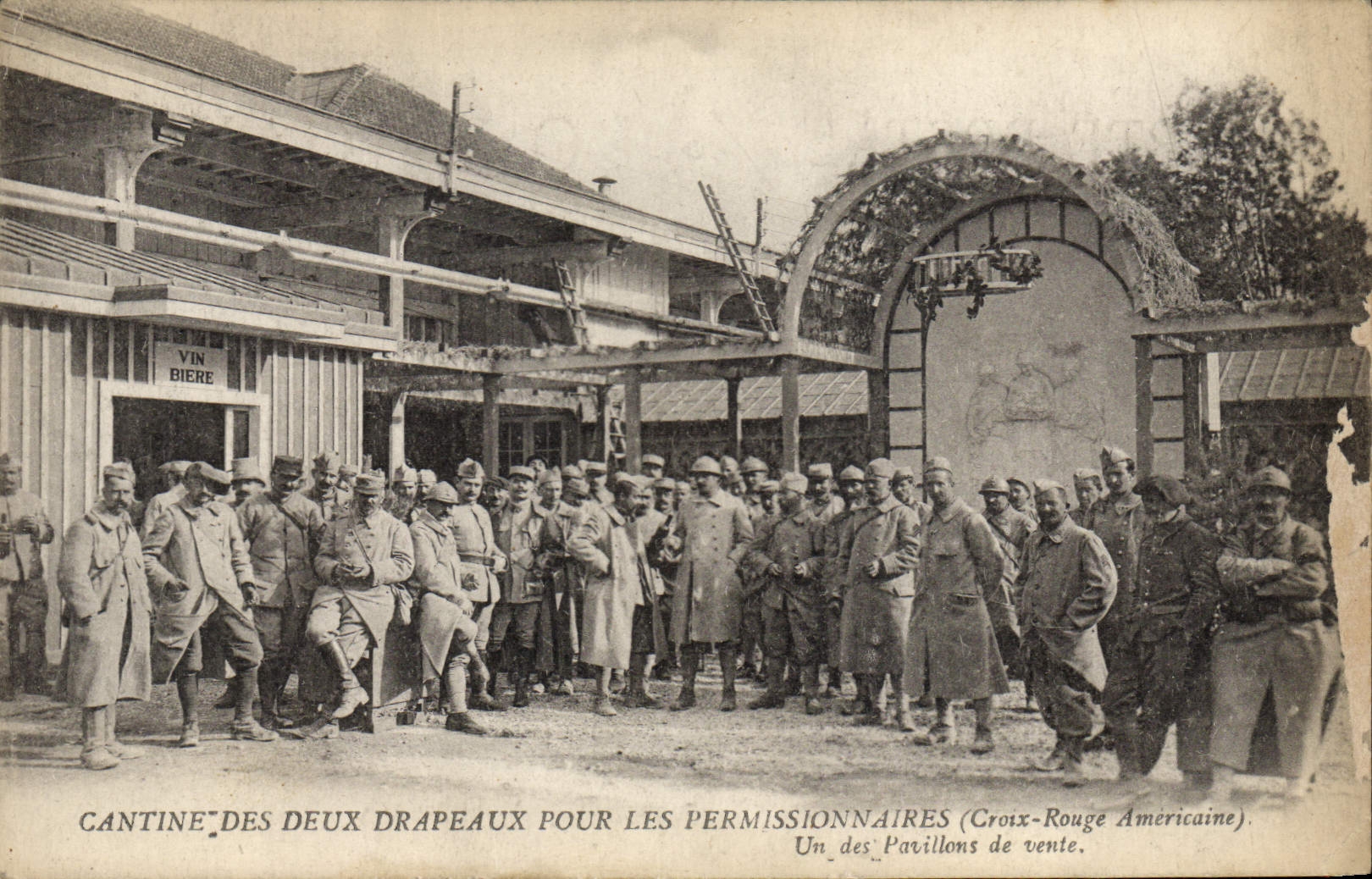 Cantina de los dos banderas para permisos — Cruz Roja americana — Editor Lévy & Cie, París