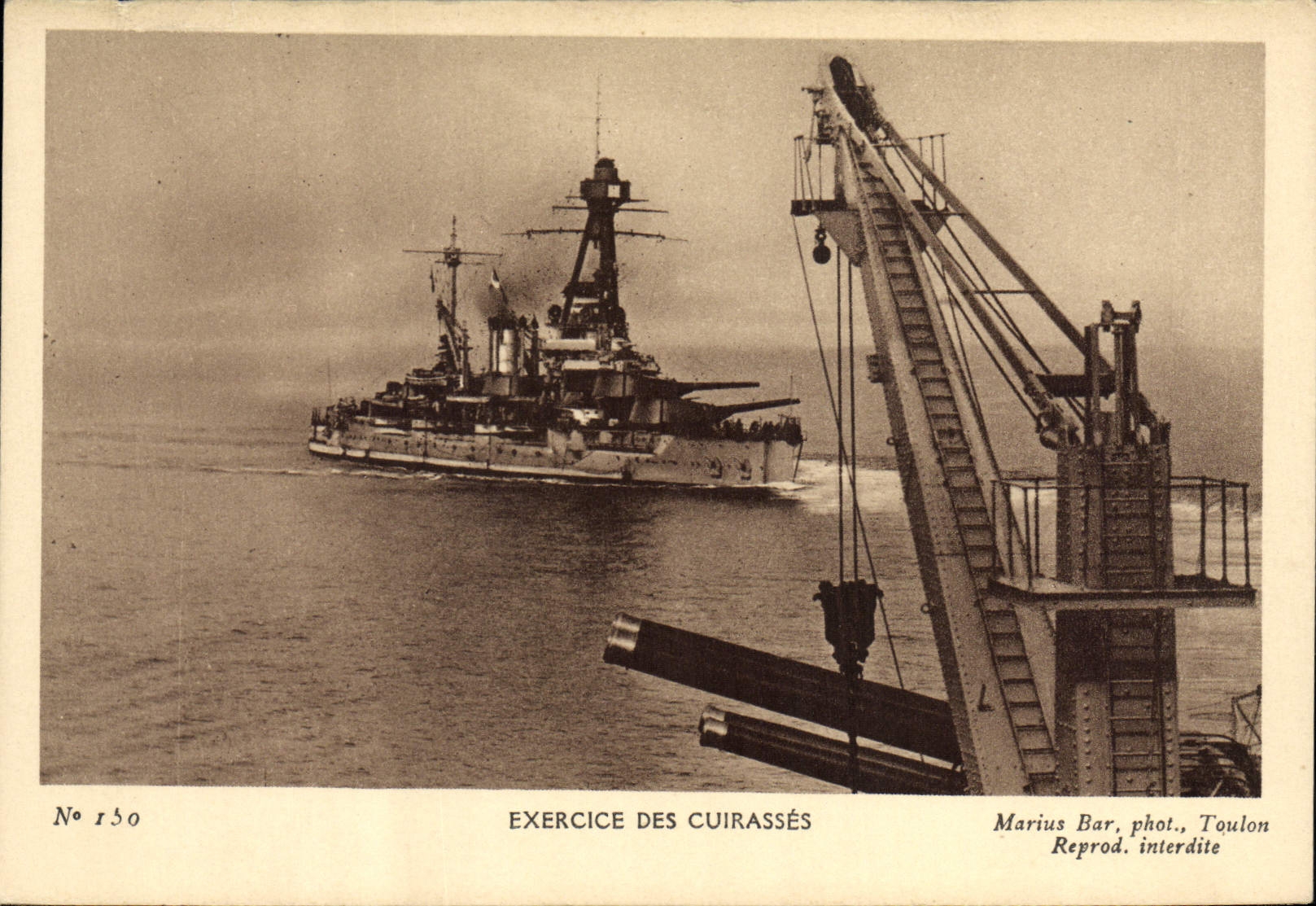Exercice des cuirassés — Toulon — Marius Bar, phot. Toulon, n° 150