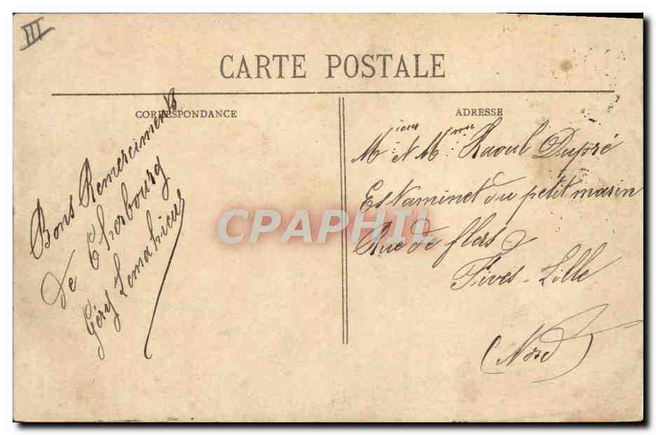 CPA Bateau Guerre Cherbourg Torpilleur de defense mobile au large un jour de tempete  — Verso