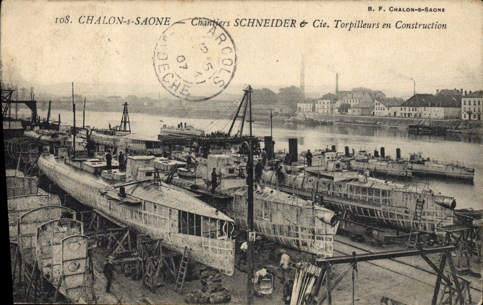 Chalon-sur-Saône — Astilleros Schneider & Cie. Torpederos en Construcción — B. F. Chalon-saône, n°108