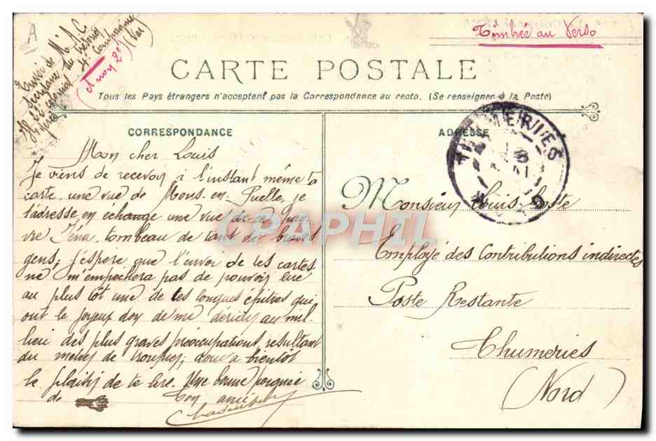 CPA Bateau Guerre Le cuirasse Iena apres l'explosion du 12 mars 1907 — Verso