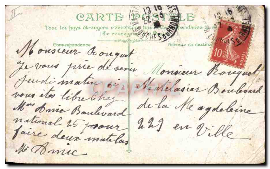 CPA Bateau Guerre L'escadre du Nord  — Verso