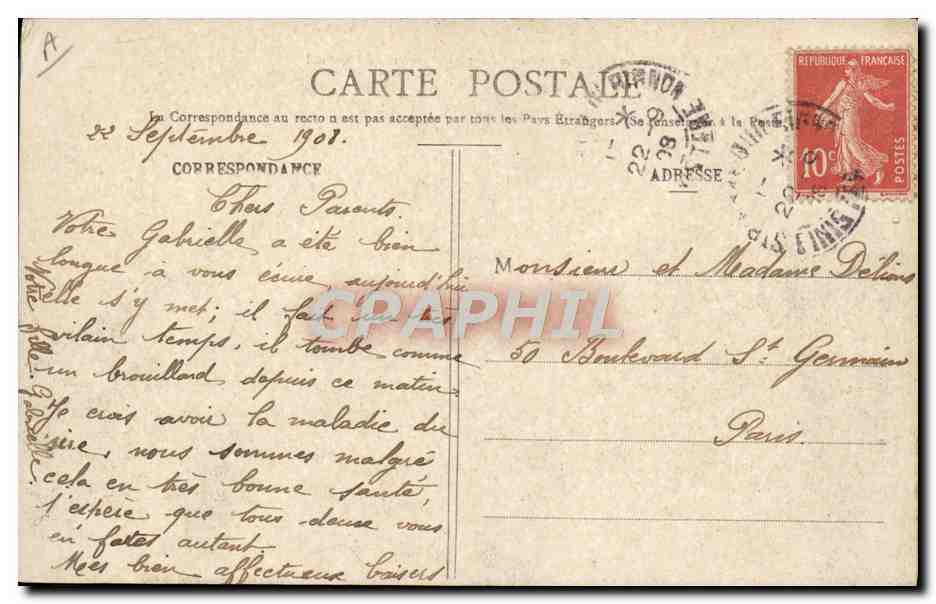 CPA Bateau Guerre Le cuirasse Democratic sortant de l'arsenal — Verso