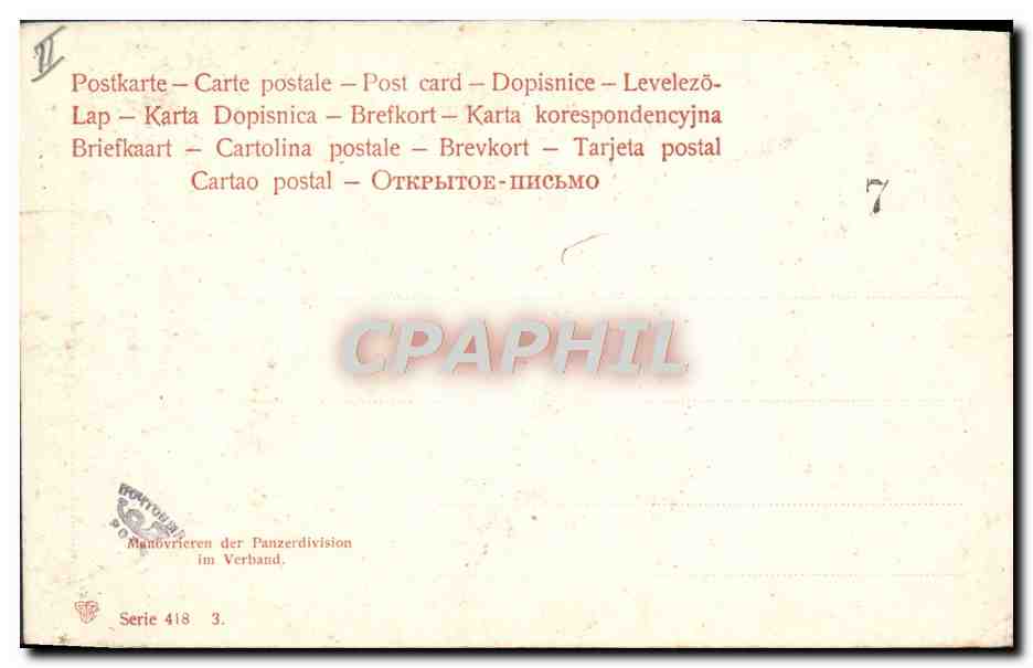 CPA Bateau Guerre Panzerdivision — Verso