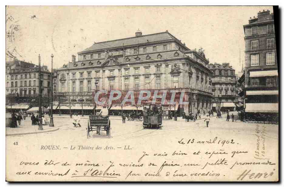CPA Rouen Le Theatre des Arts Tramway