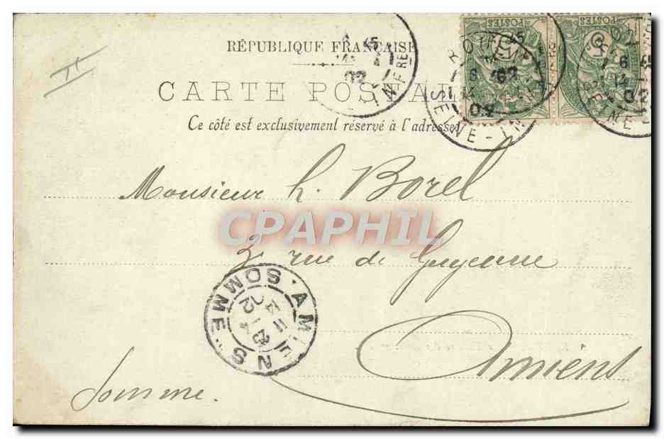 CPA Rouen Le Theatre des Arts Tramway — Verso