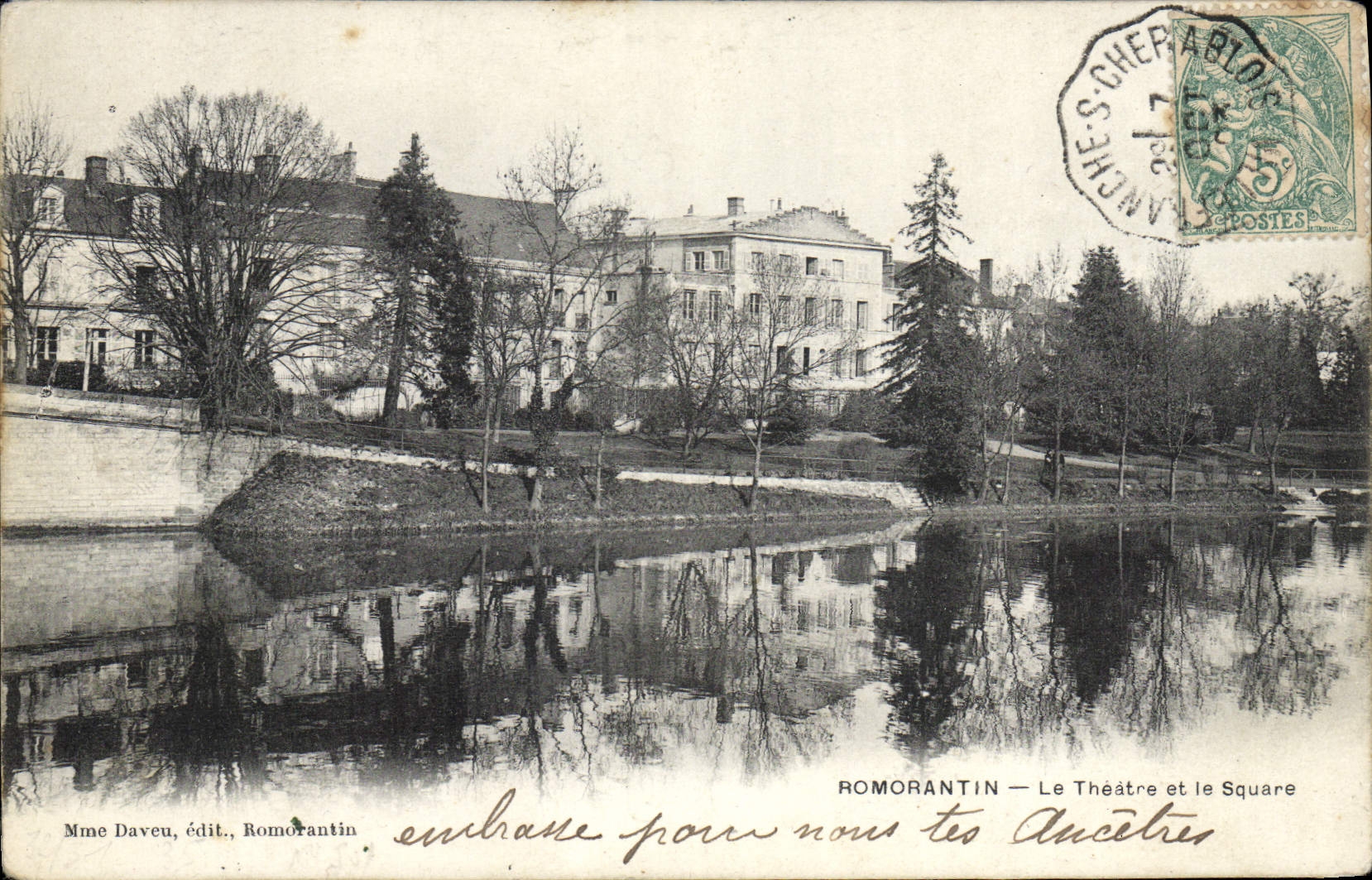 Romorantin — Le Théâtre et le Square — Mme Daveu, édit., Romorantin