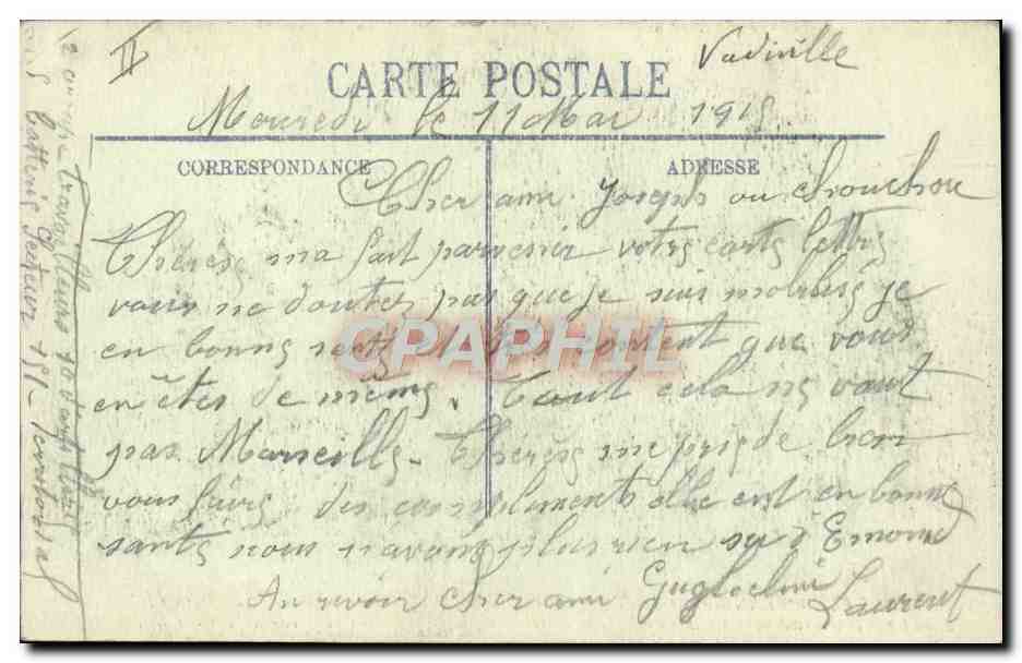 CPA Theatre Reims Militaria — Verso