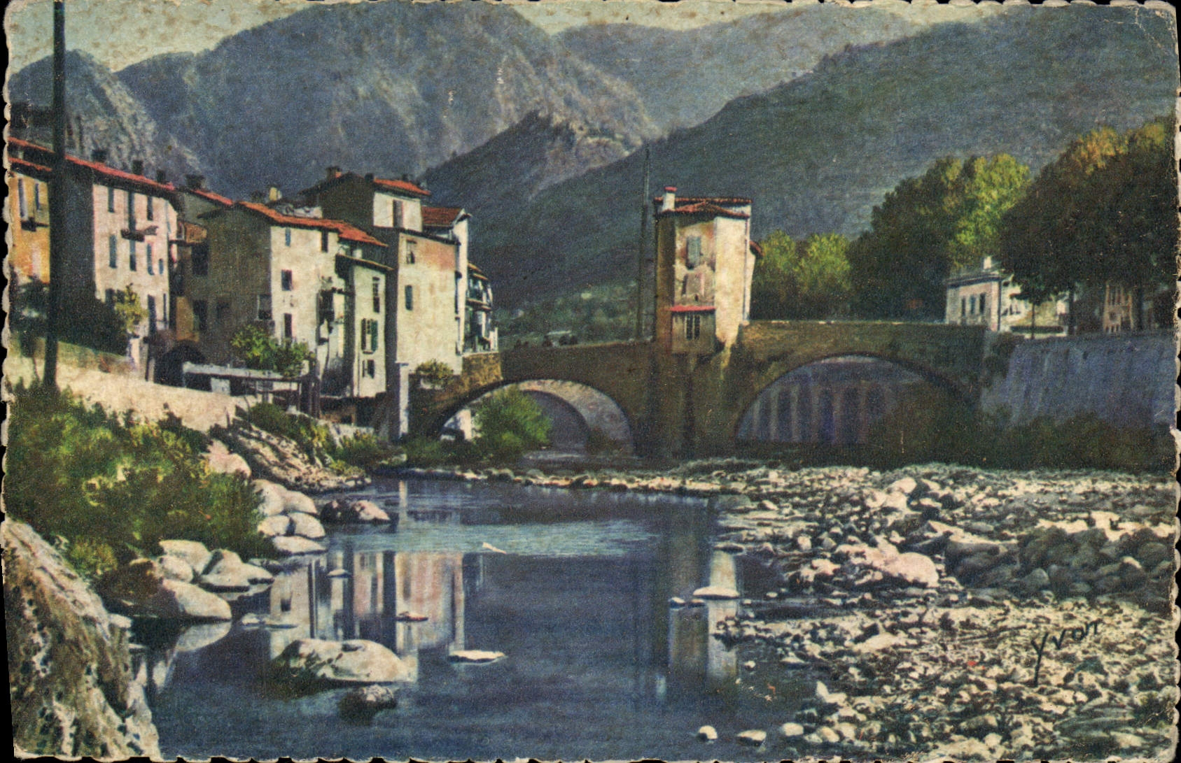 Sospel (Alpes-Maritimes) — Vieilles maisons sur la Bévéra — La Douce France, n°101