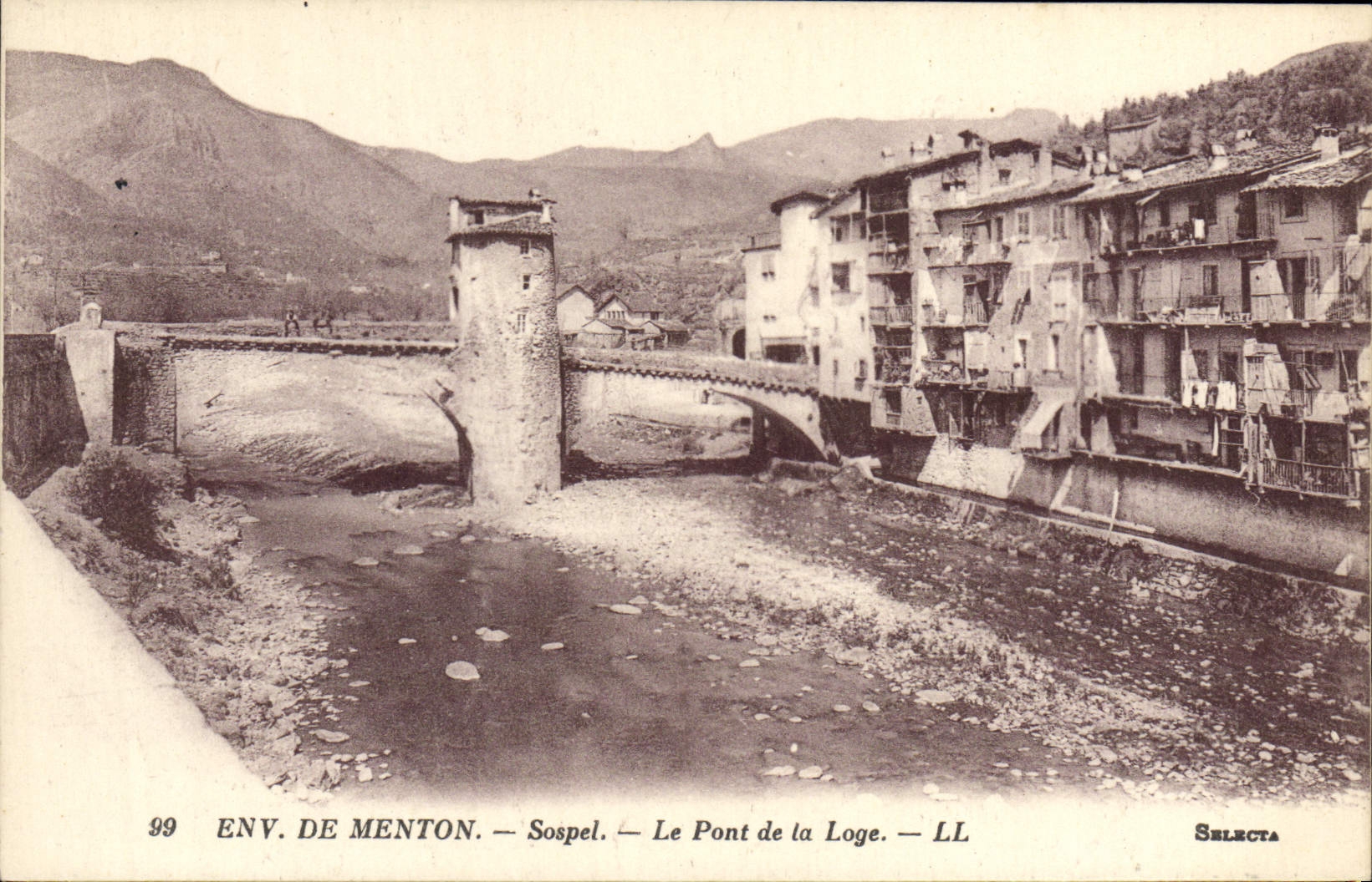 CPA Sospel Environs de Menton Le pont de la loge