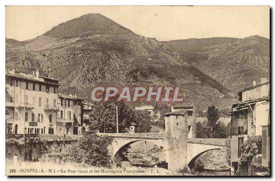 CPA Sospel Le Pont Vieux et les Montagnes francaises
