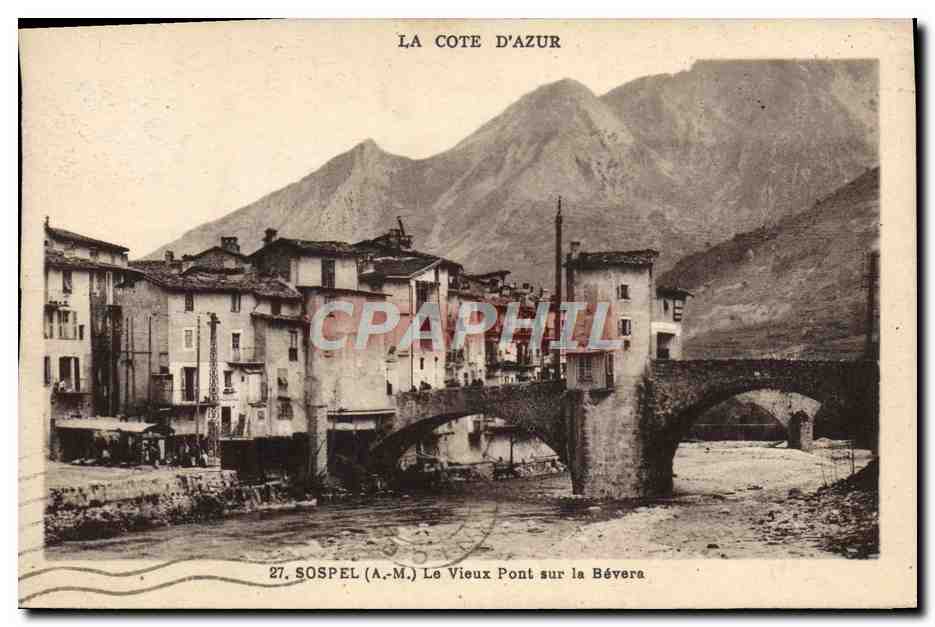 CPA Sospel Le vieux pont sur la Bevera