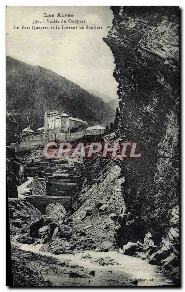 Les Alpes - Vallée du Queyras - Le Fort Queyras et le Torrent de Souliers — Site Tanharts, édit. 047