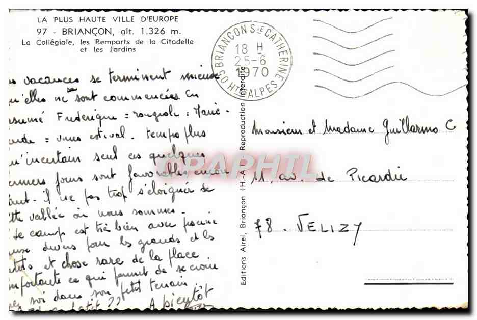 Briancón — La Collégiale et les Jardins — Éditions Airel — Verso