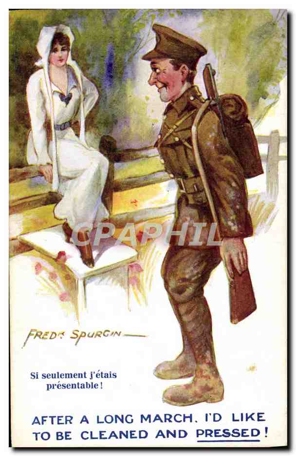 CPA Fantaisie Illustrateur Soldat militaria Fred Spurgin 