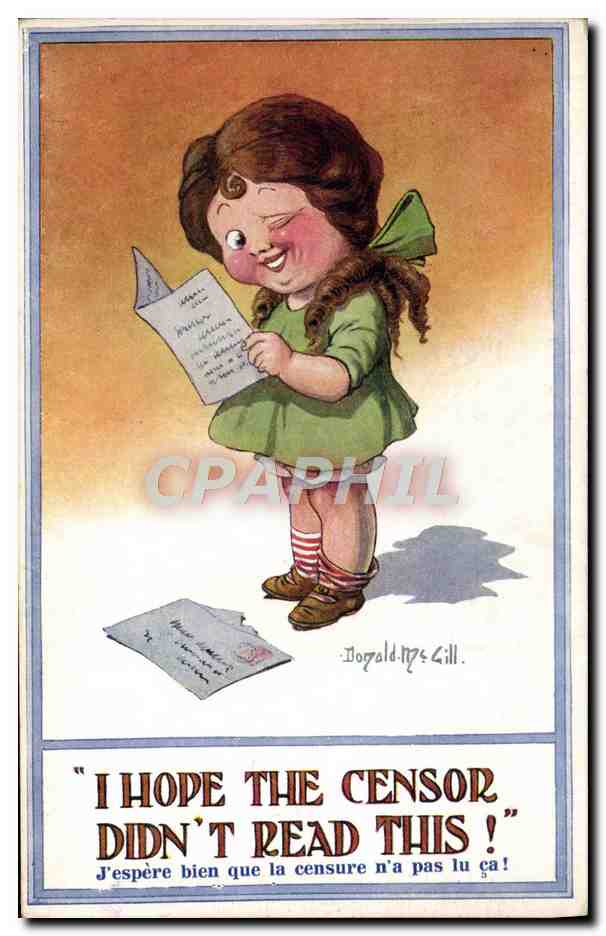 CPA Fantaisie Illustrateur Enfant Donald Mc Gill I hope the censor does not read this 