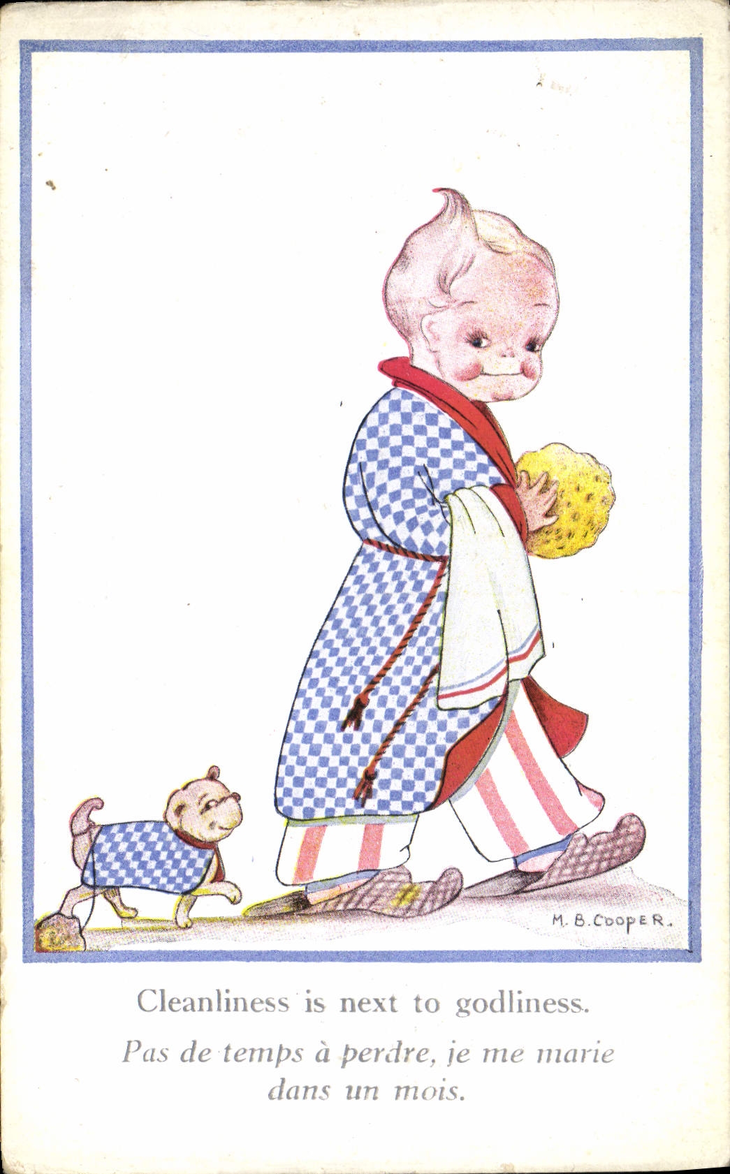 CPA Fantaisie Illustrateur Enfant Cooper Chien