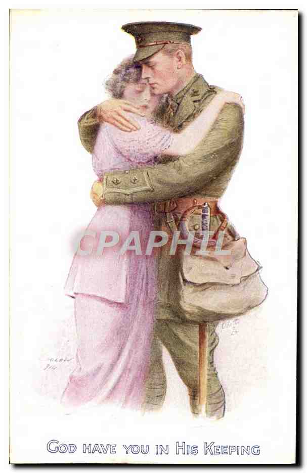 CPA Fantaisie Illustrateur Femme Soldat Militaria 