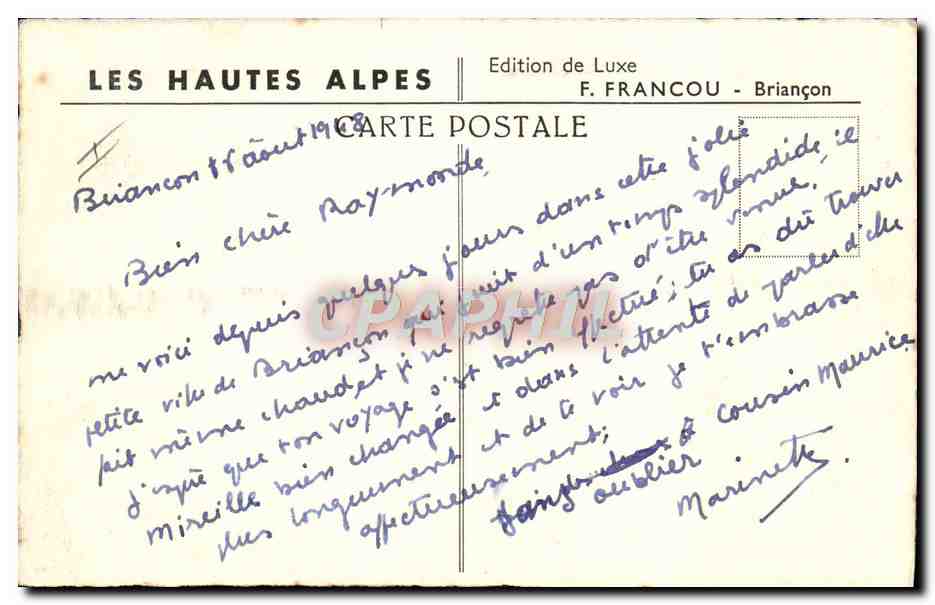 CPA Sports d'hiver Ski Montgenevre Le skieur — Rückseite