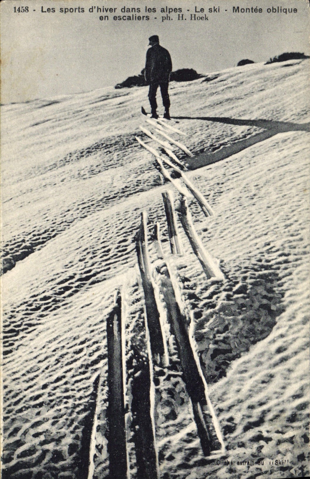 CPA Sports d'hiver Ski Montee oblique en escaliers 