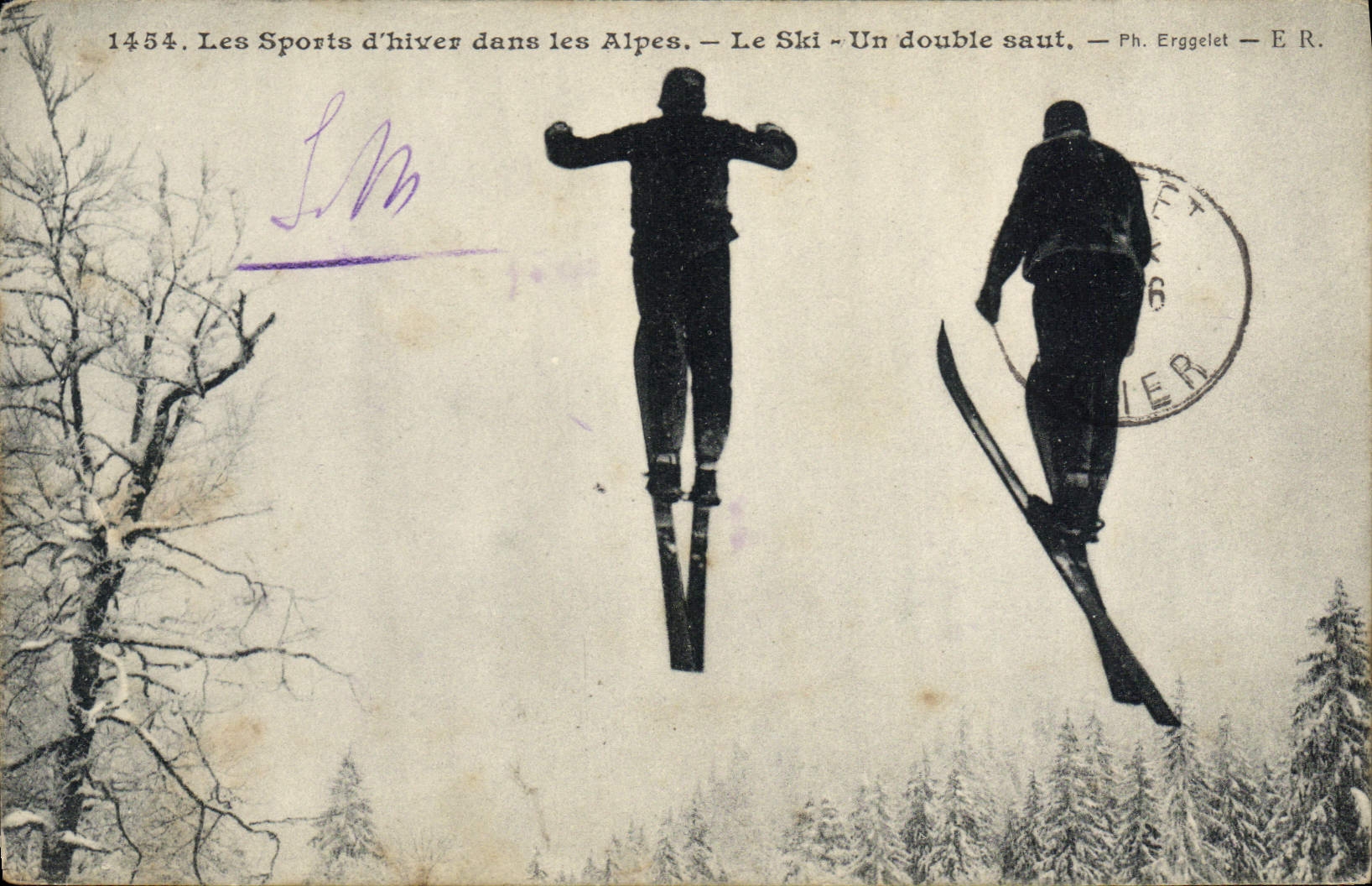 Les Sports d'hiver dans les Alpes — Le Ski — Un double saut — Ph. Ergelet — E.R.